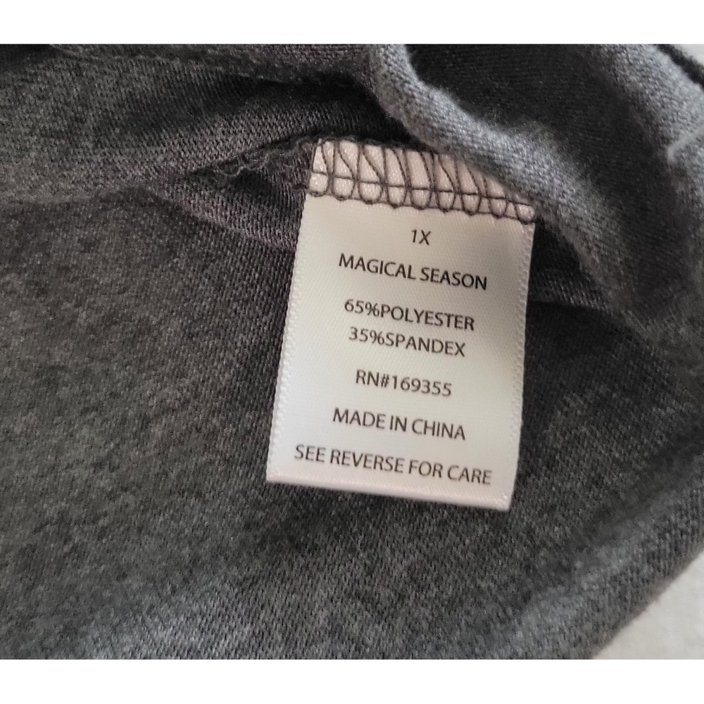 Magical Season Women's Happy Fall' Yall Pumpkin Graphic Shirt Plus 1X Gray NWT - Picture 7 of 10